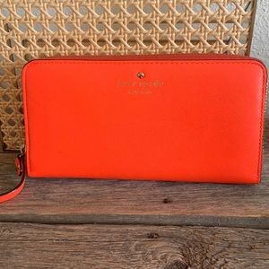 Bright poppy color Kate Spade wallet